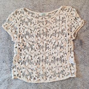 Urban Outfitters Lace Short Sleeve Shirt
